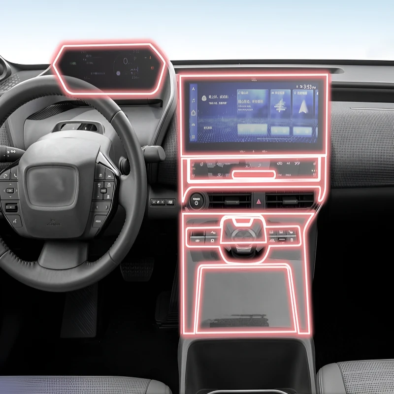 FOR Toyota BZ4X 2022-2025 Dashboard Multimedia Navigation Transparent Anti-Scratch Protection Film Modification