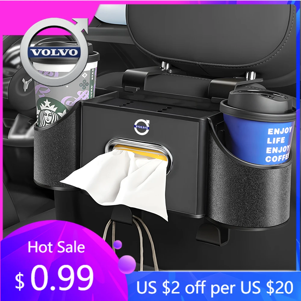 

Крышки ступицы 2025, новый ящик для хранения на спинку автомобильного сиденья, многофункциональная чашка для телефона, укладка и уборка для Volvo RDESIGN XC60 XC90 S60 S60L