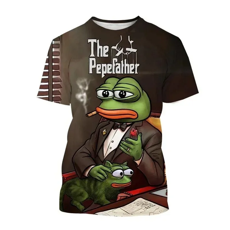 Pepe the Frog 3D Print Funny Sad Frog Graphic clothing Short Sleeve Tshirt Oversized Tops Quick-drying Tee casual streetwear