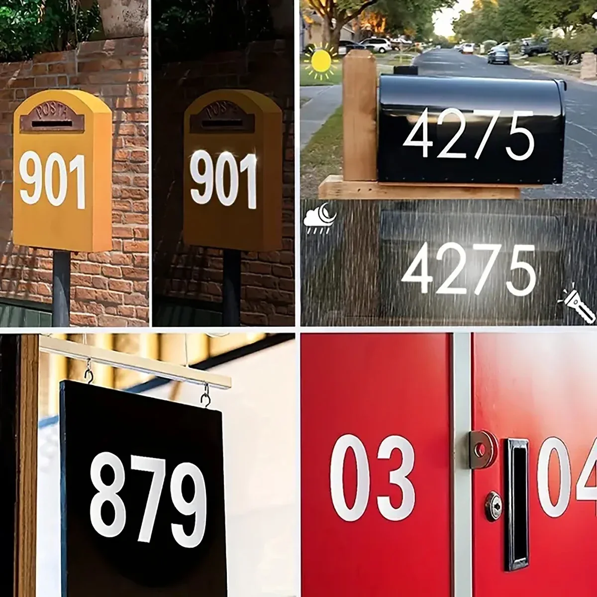 Autocollant numérique réfléchissant, 1 pièce, boîte e-mail, garde-robe, Garage, numéro numérique réfléchissant