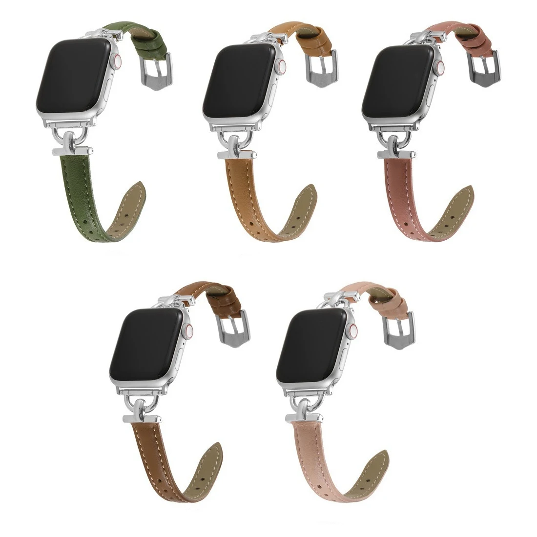 For Apple 56789 Generation Watch Wristband Apple Watch se Elegant Ladies Plain Leather Strap