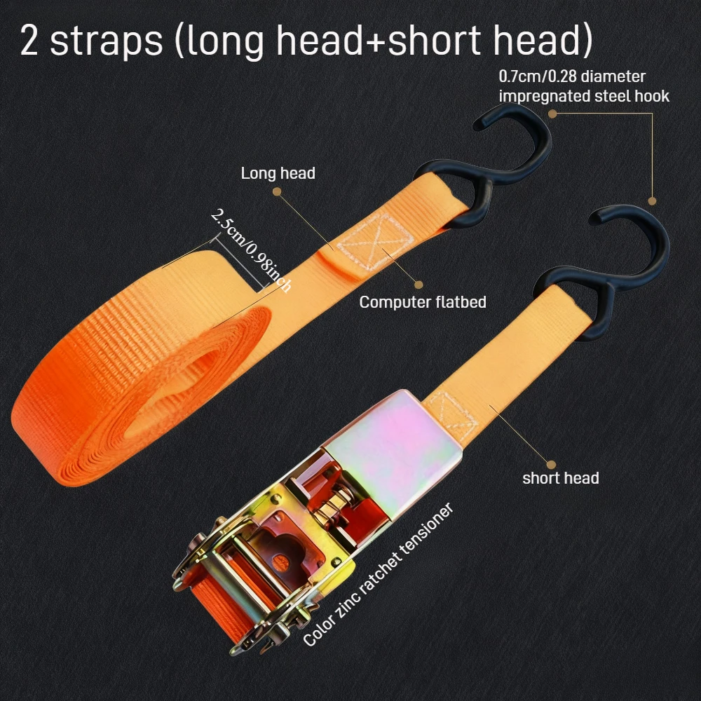 Motorcycle Tie Down Straps,Tie Down Lashing Straps, Tie Down Straps Ratchet Straps, For Car Bike With Metal Buckle Adjustable