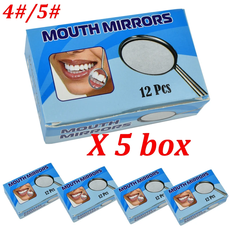 60Pcs Dental Mouth Mirror Odontoscope Mirror Handle Accessory Stainless Steel Dental Tool Teeth Care Mirrors