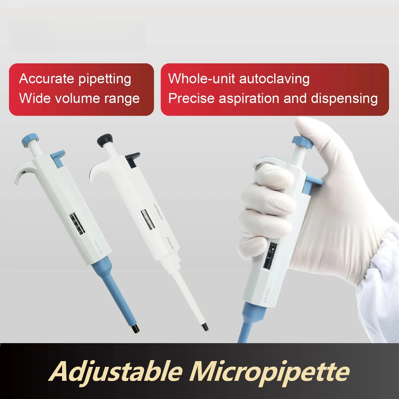 YYQ 0.1-2.5uL 1000-5000uL 2-10mL Manual 1/8 Channel Adjustable High Accuracy Lab Tool Pipette G/un Variable Volume Micropipette