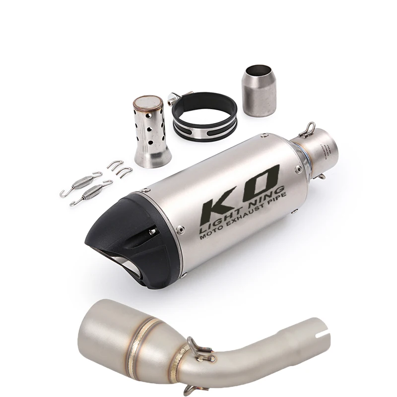 

51 мм мотоциклетная выхлопная труба из нержавеющей стали, глушитель, стальной с средней трубой DB Killer для Benelli TNT125 2017-2025