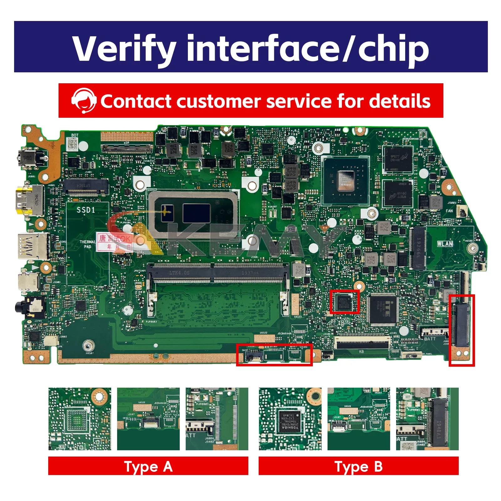 X532FL Laptop Motherboard For ASUS K532F S5500F V532F X532FLC K531F V531F S532F X532F X532FAC S531F Mainboard 10th Gen I3 I5 I7