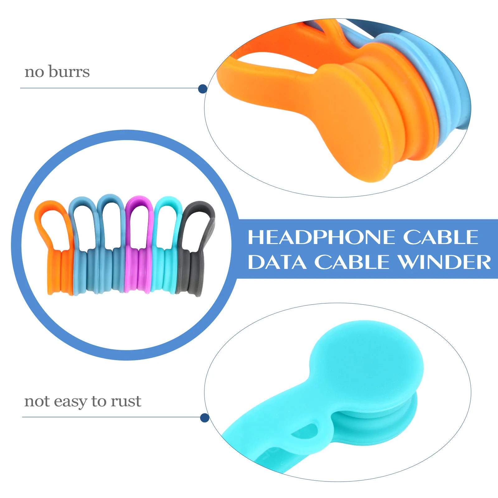 

6pcs Silicone Cable Winder For Headphone Wire Organizer Magnetic Holder Usb Cord Storage Home Office Use Magnet Cable Clip