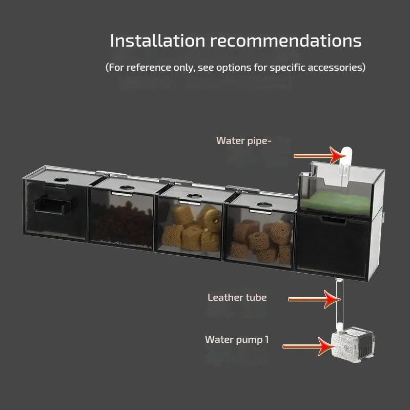 어항 필터 박스, 통풍 거북이 탱크, 수족관 벽걸이 상단 내장 무소음 순환 정수기, 3 in 1