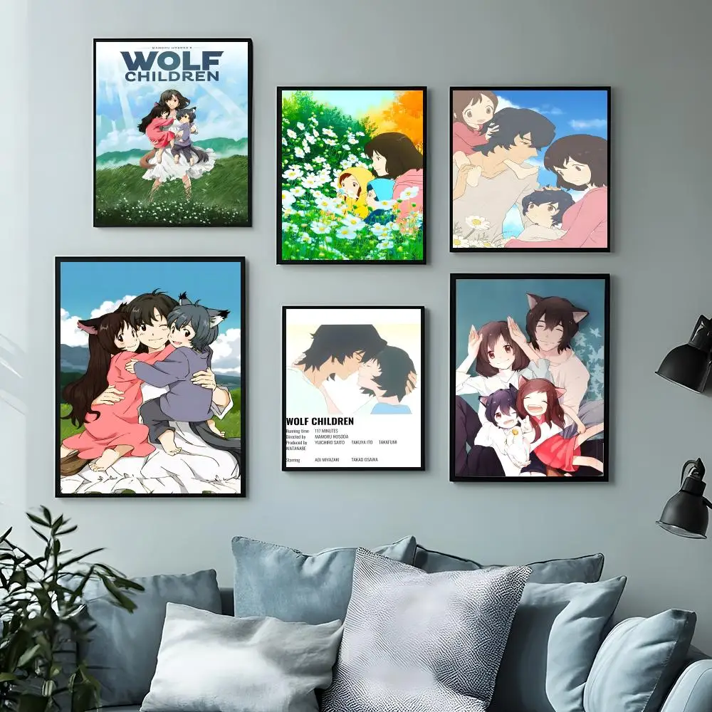 popular anime Wolf Children Poster Versatile HD Waterproof Wall Art Self-Adhesive Decor for Any Space Ideal Gift - view 3