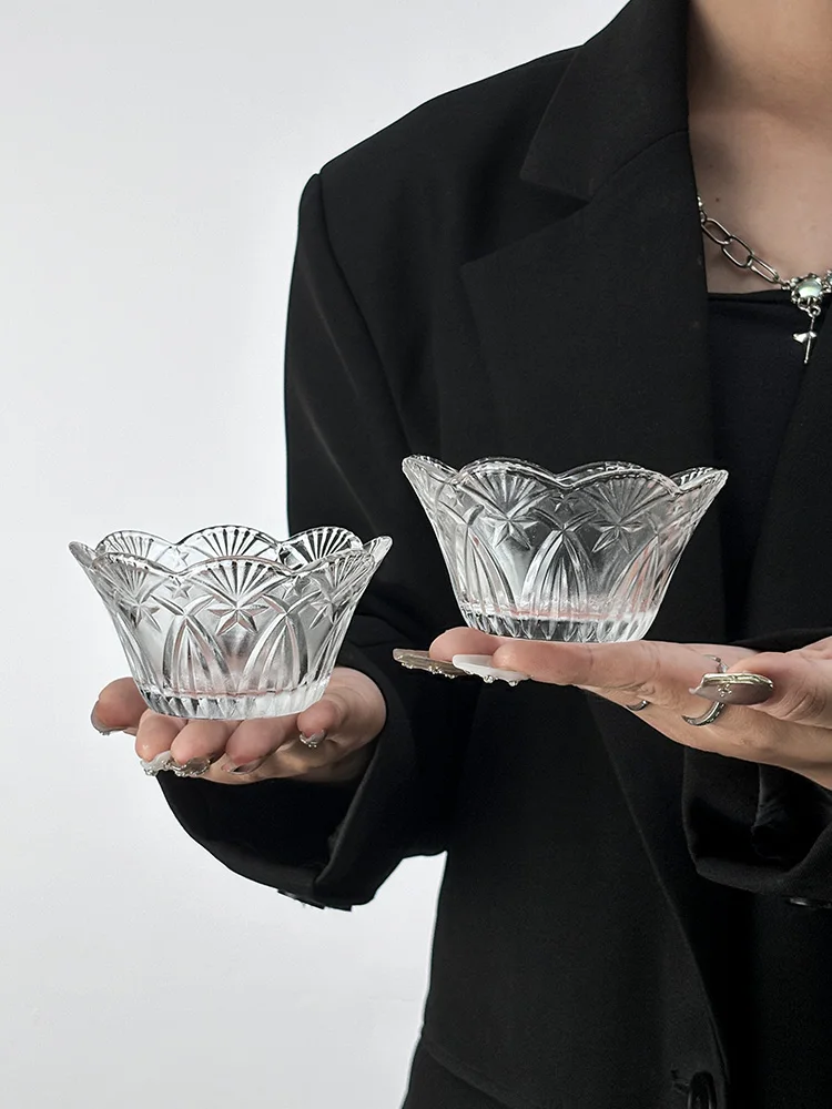 

Portable Home Glass Sauce Di Salad Bowl Dert Bowl Simple Sle Food ade Glass Utensils for Dining Table And Home Use