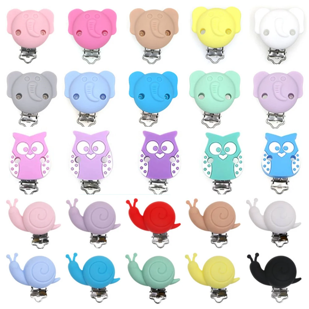 Kovict 3/5pc Animal Style Owl Elephant Snail Silicone Clip DIY Bag Hat Chain Keychain Holder Clamps Jewelry Handmade Accessories