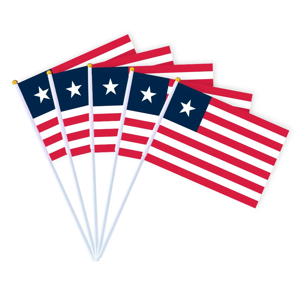 CYPOMELO Flag  Liberia national flag 14 * 21cm Liberia national small holding waving flag indoor and outdoor home decoration