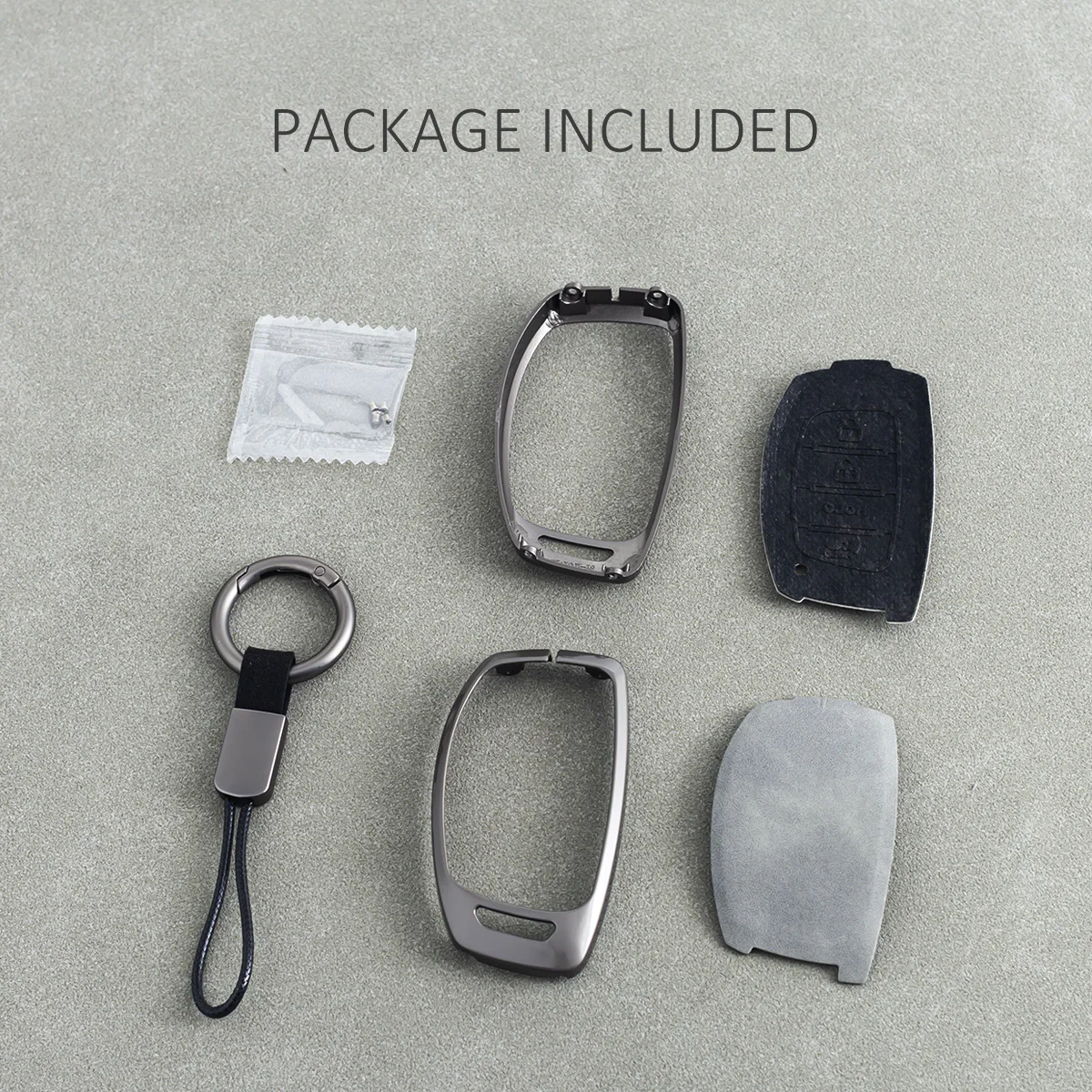 Car Key Fob Case Cover Keychain For Hyundai Tucson Sonata Bayon Elantra GT Ioniq Grand i10 3 4 Button Metal Leather Accessories view 6