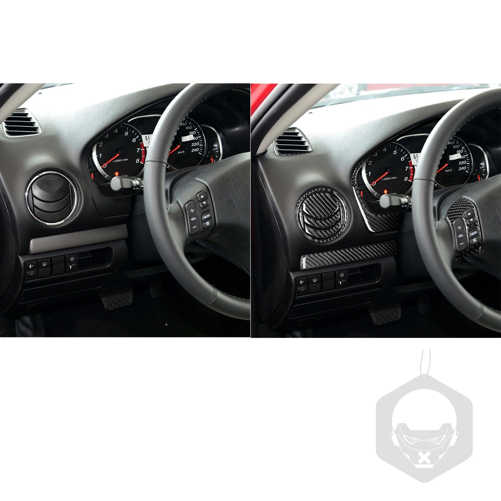 For Mazda 6 Atenza 2006-2008 Real Carbon Fiber Sticker Instrument steering wheel set panel Car Accessories Interior decorative
