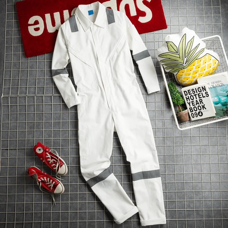 

Men's Casual Long Sve Overalls Set Loose Fit Reflective Strip Harajuku Sle Youthful Energy All Seasons Color