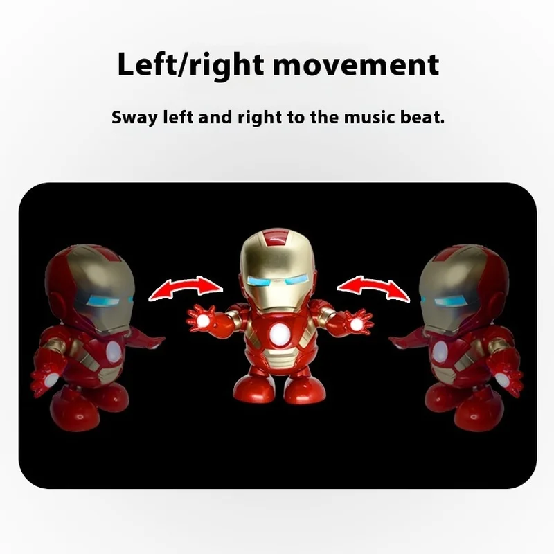 Viraal 2025, zingend dansend robotspeelgoed - Coole superheld in stalen stijl, elektrische schommelactie, briljante LED-verlichting en dynamische muziek