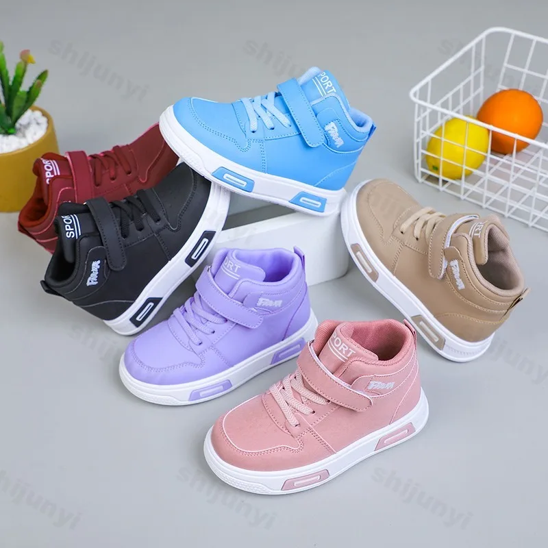 

Children's Ankle Boots 2025 Autumn Boys and Girls Comfortable Non Slip Outdoor Cotton Boots Kids High Top Skateboarding Shoes