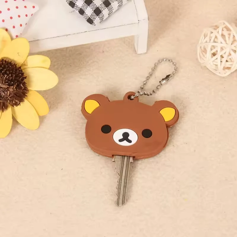 Niedlicher Cartoon Rilakkuma Weicher Silikon-Schlüsselanhänger, Kreativer Schlüsselbund, Nischen-Mode, Dekorative Schutzhülle – Detail 5