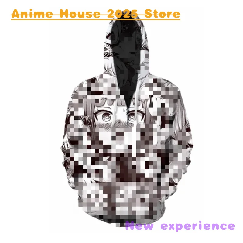 2025 Animation Costume 3D Ahegao Hoodie sweatshirt Men women Shy Girl Face Sweatshirt Japan Anime Sexy Streetwear Harajuku Overs