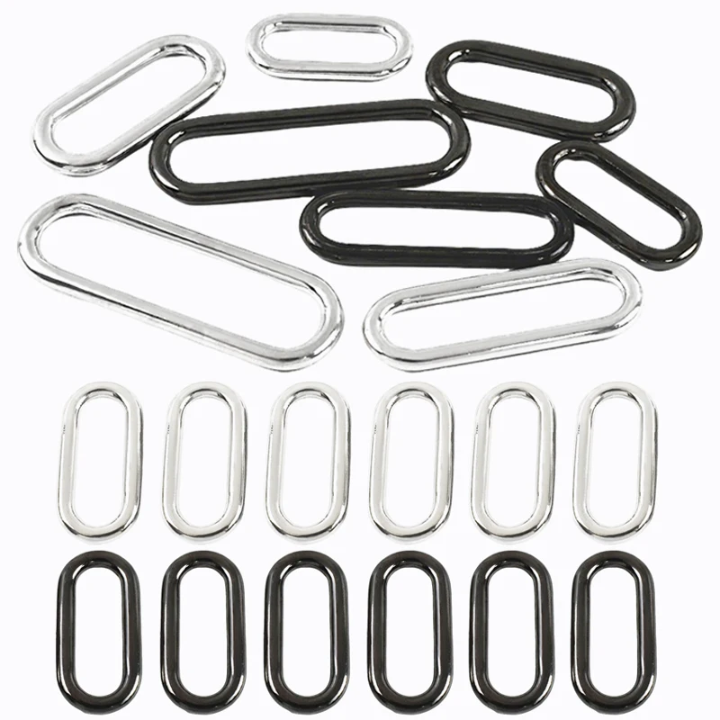 5Pcs 15-60mm Metal Oval O Ring Buckles for Bag Strap Adjuster Clasp Webbing Loop Buckle Shoes Clothes Belt Hardware Accessories