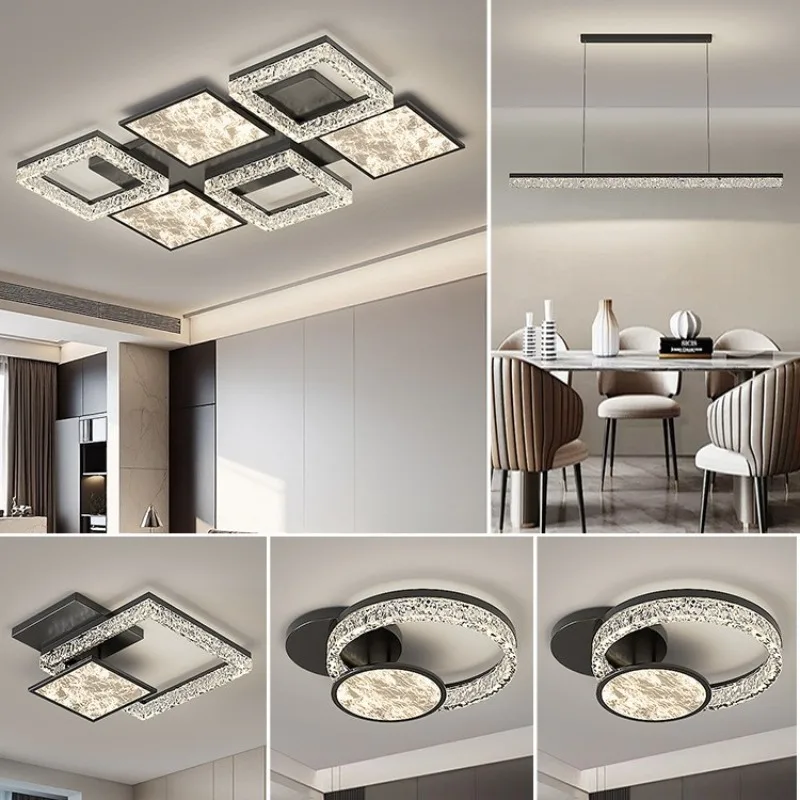 Italian Light Luxury Ceiling Lights High-end Feeling with Ice Cracks and Clouds Foyer LED Ceiling Lamp Bedroom Designer Lighting