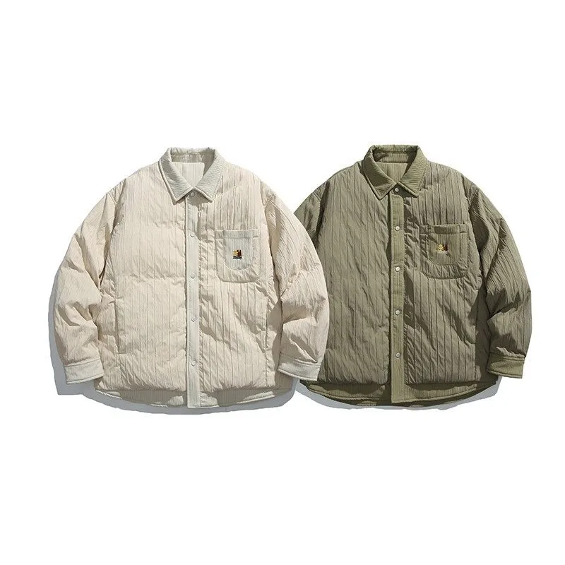 Trendy Winter Down Jacket Men's Casual Japanese Original Beige Collar Warm and Lightweight  Top White Duck Down coat