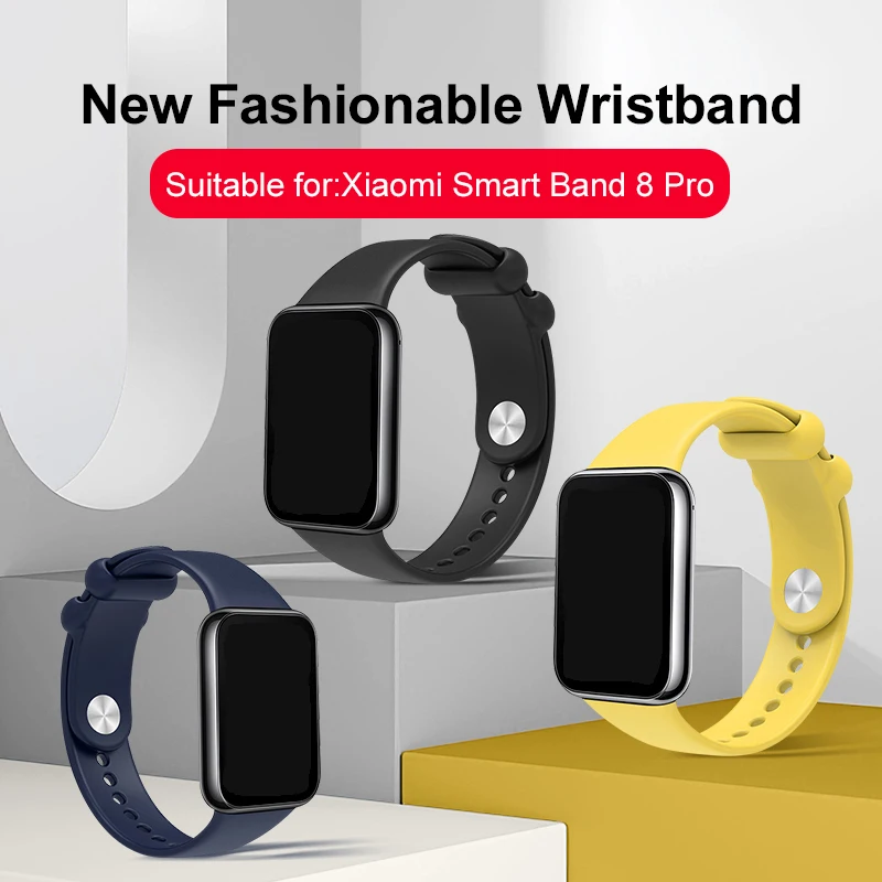 สายนาฬิกาซิลิโคนสําหรับ Xiaomi Band 8pro สายนาฬิกานุ่มเรียบง่าย