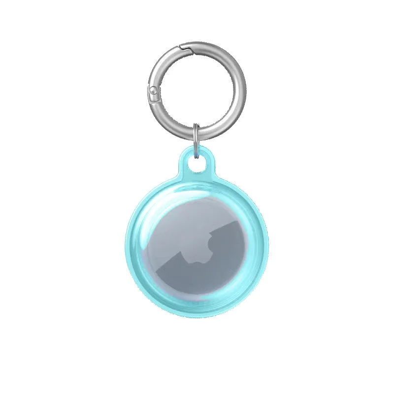 Pet Items Transparent Color Keychain For Apple Airtags Case Pet Anti-lost Collar Pendant Protective Cover Tracker Accessories