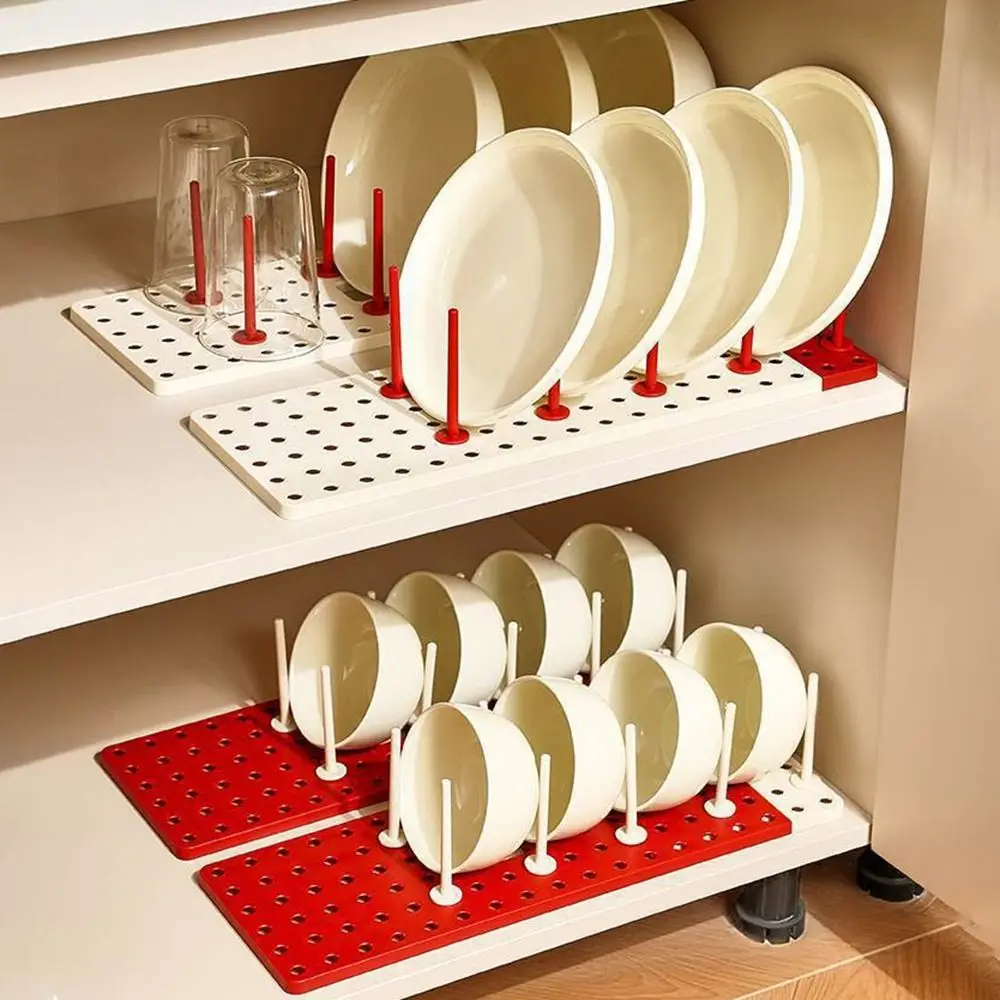 

Telescopic Dish Plate Drying Rack Removable Adjustable Cup Drying Rack Anti-slip Space Saving Bowl Storage Rack Kitchen