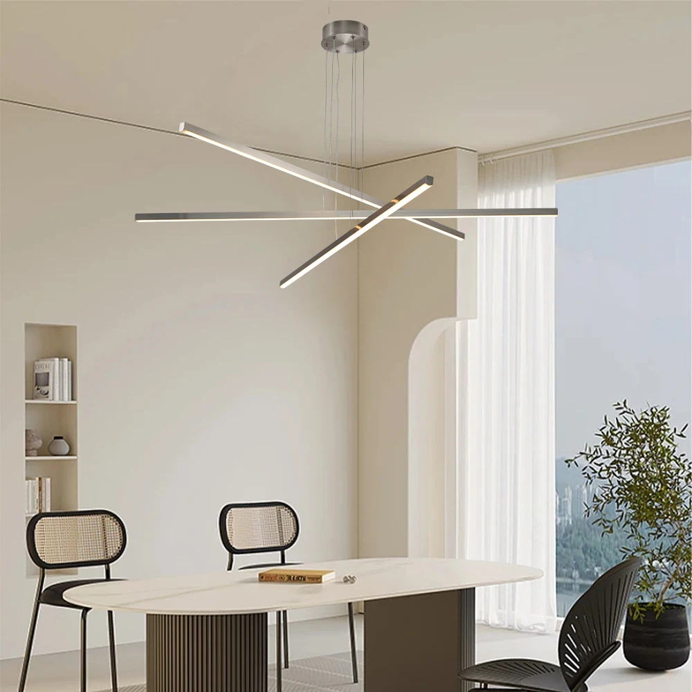 Pendant Lighting Fixture in Silver Integrated LED,Selected aluminum alloy lamp body and high-quality acrylic lampshade