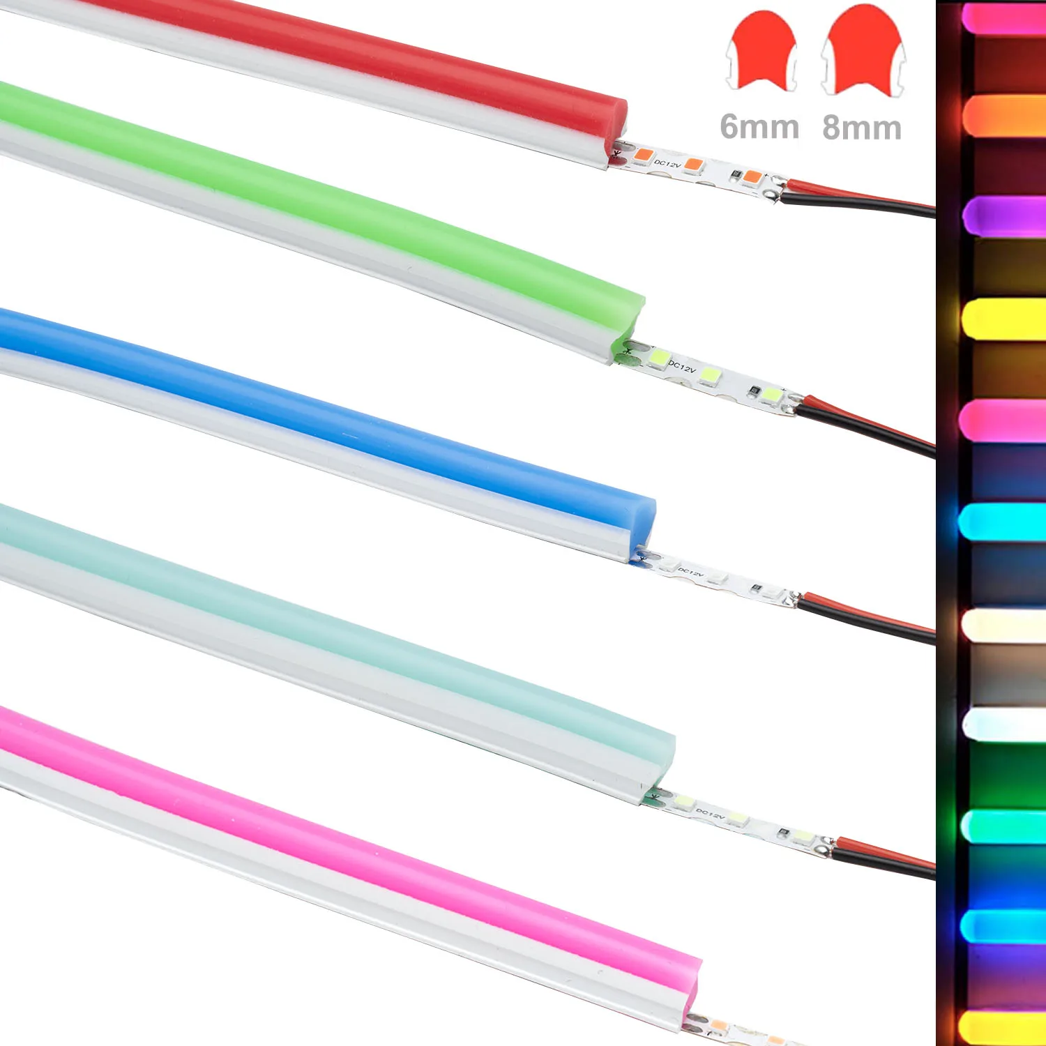 

USB Neon LED Strip Light DC 5V SMD2835 120LEDs/M Waterproof Flexible Neon Rope Light Red Blue White Pink Tape Room Backlight