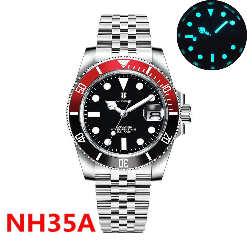

Мужские часы Diver Corgeut, 40 мм, автоматические наручные часы NH35, 10 бар, светящийся сапфировый керамический безель, деловые часы, мужские часы reloj hombre