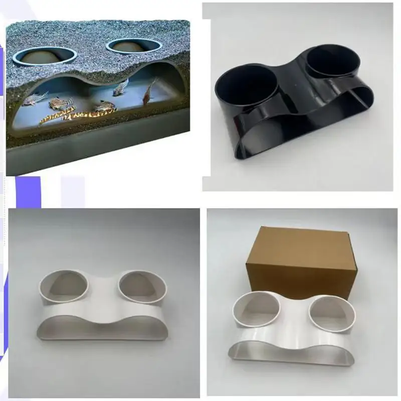 Grotta di gamberetti Acquario Tunnel Curva naturale Angolo sotterraneo Acquario Grotta Visualizzazione Vita acquatica Tunnel di ghiaia per Bettas