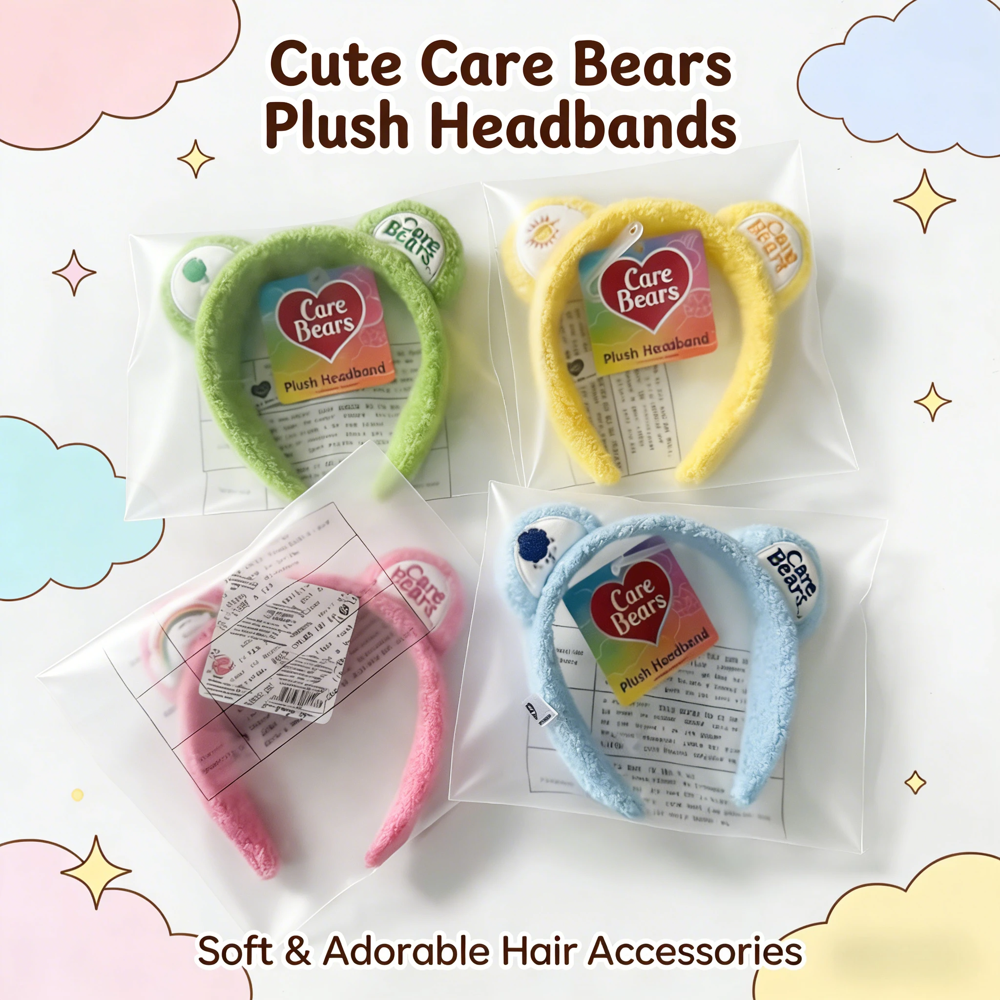 Genuine Cartoon CareBears Cute Small Happy Bear Plush Headband Headband Holiday Gift