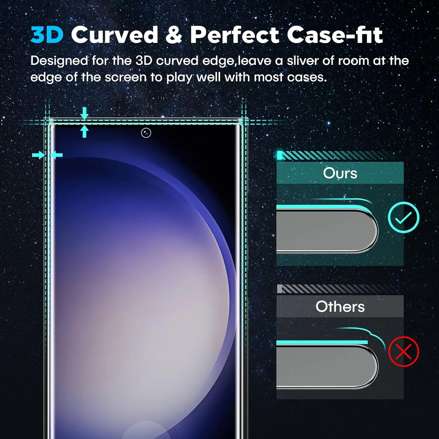 2 pezzi di vetro curvo a copertura totale per Samsung Galaxy S23 proteggi schermo in vetro Ultra temperato S22 S21 Ultra S23Ultra S22Ultra S23 5G