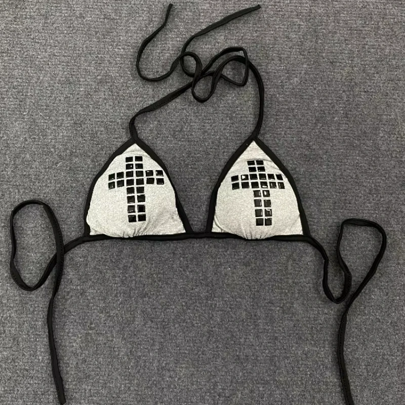 

Pure desire style bikini single piece triangular cup strap design, beach vacation beach swimsuit, high waist and hip lifting