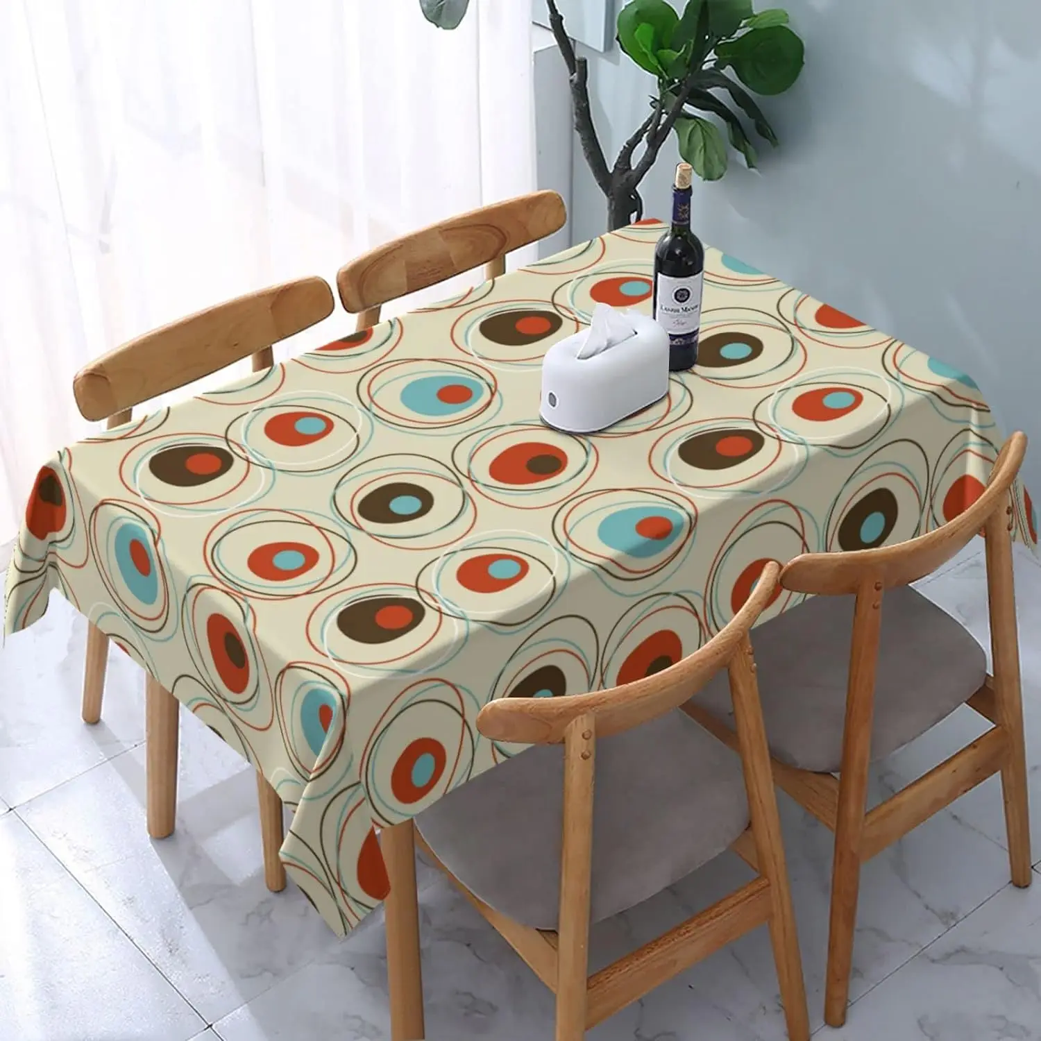 Tropical Hawaiian Leaves Turquoise Leaf Pattern Tablecloths Summer Washable Picnic Party Rectangle Table Cover Home Dining Decor