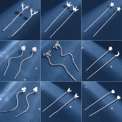 New Simple Tassel Long ear line For Women Girls Silver Color Personality Comfort Wear Temperament Party Jewelry Accessories Gift
