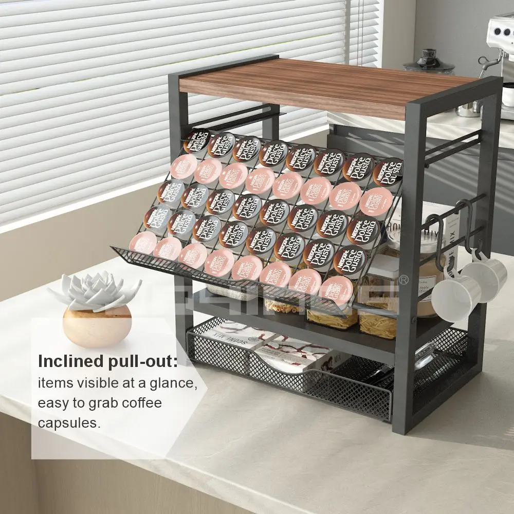 Hot Selling Products Metal Pull Down Spice Drawer Pull Out Countertop Cabinet Spice Rack Storage