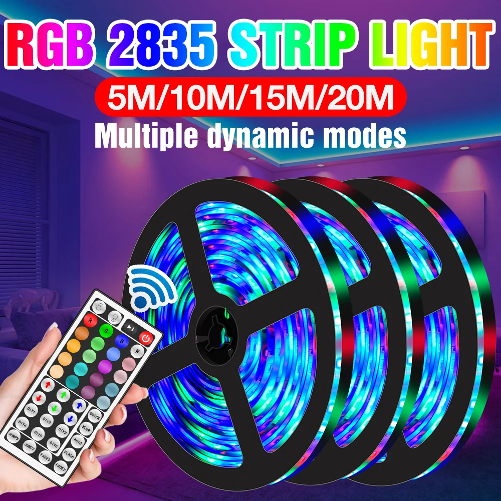 12V Strip Light RGB Led Tape Lamp Neon Light 5M 10M 15M 20M Change Color Ribbon Lamp Smart Lampara LED Indoor BackLight Lighting