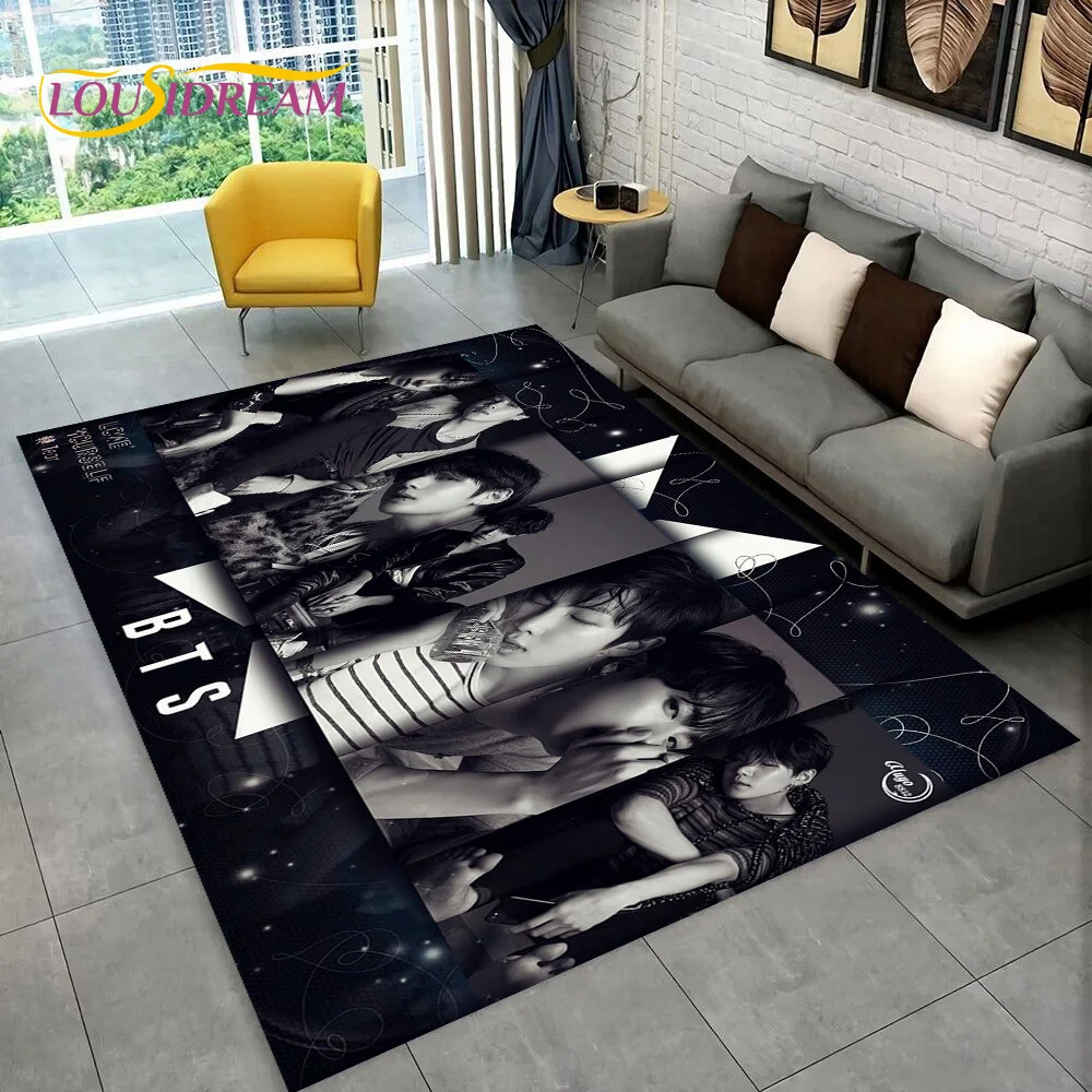Tapis 3D Coréen Kpop Star Kim JIN SUGA V pour Salon, Chambre, Décoration Intérieure, Tapis de Sol Antidérapant, Décoration pour Canapé, Paillasson