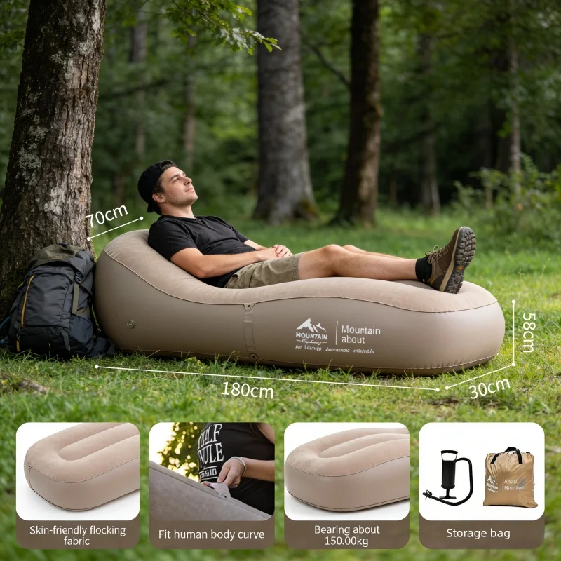 

Automatic Inflatable Sofa Inflatable Chair, Folding Outdoor Leisure Sofa with Detachable Air Pump, Used for Camping and Home Use