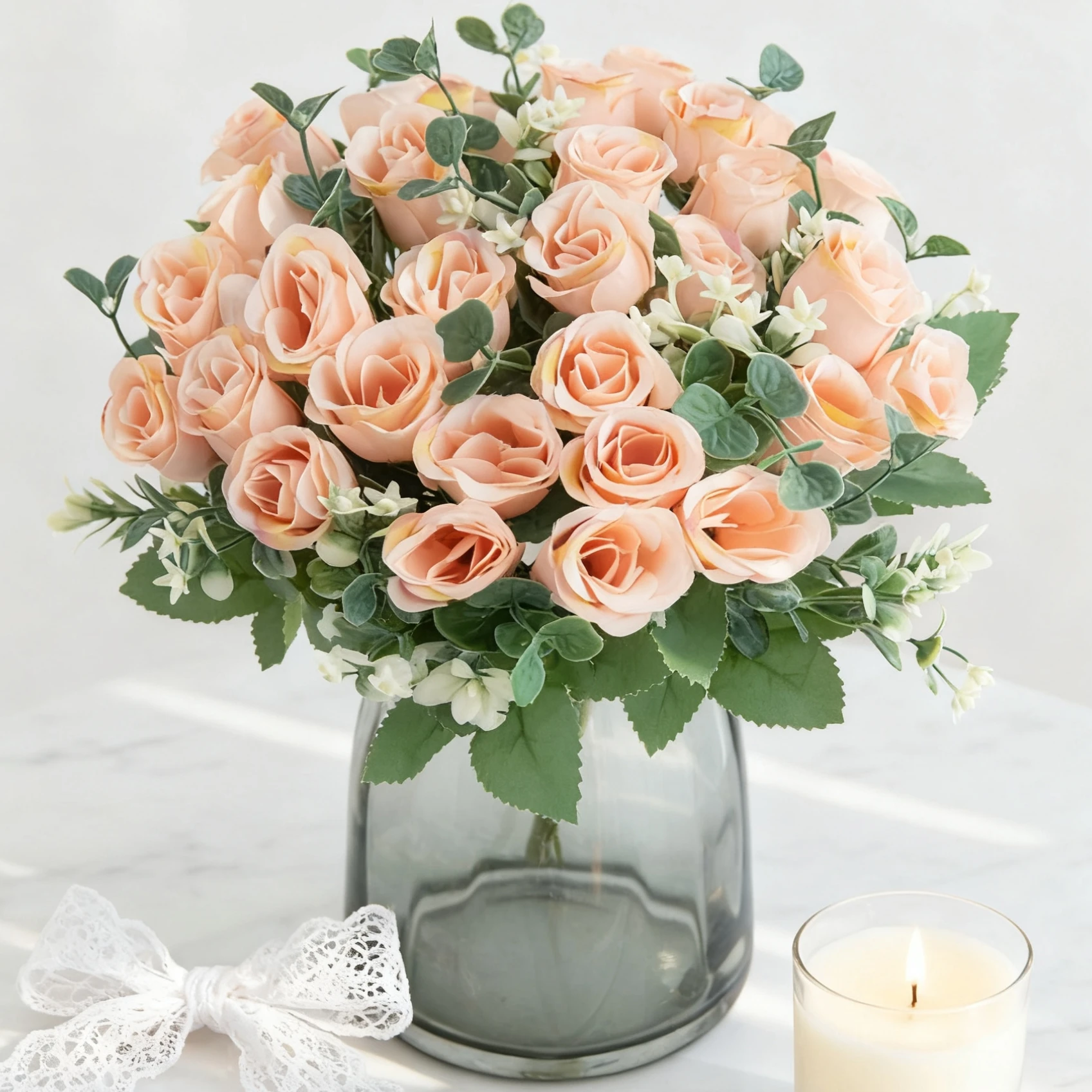 Artificial Flower Silk Ten Head Wedding Garden Yard Outdoor Decora Festival Diy High Quality Gift Bonsai Bride Bouquet Accessory