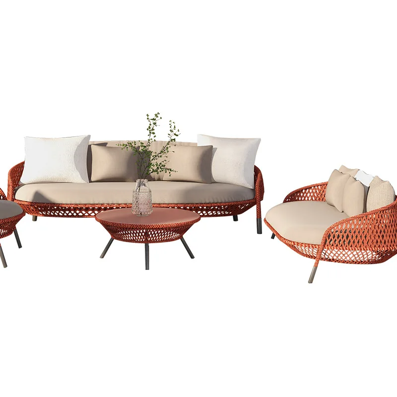 

Sofa Courtyard Garden Terrace Leisure Furniture Rattan Outdoor Single Double Sofa Rattan Chair