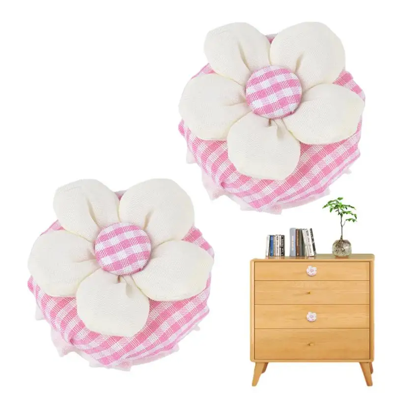 Door Handle Cover 2Pcs Cloth Flower Children Door Handle Gloves Round Door Knob Cushion Cover Non-Slip Washable Door Handle