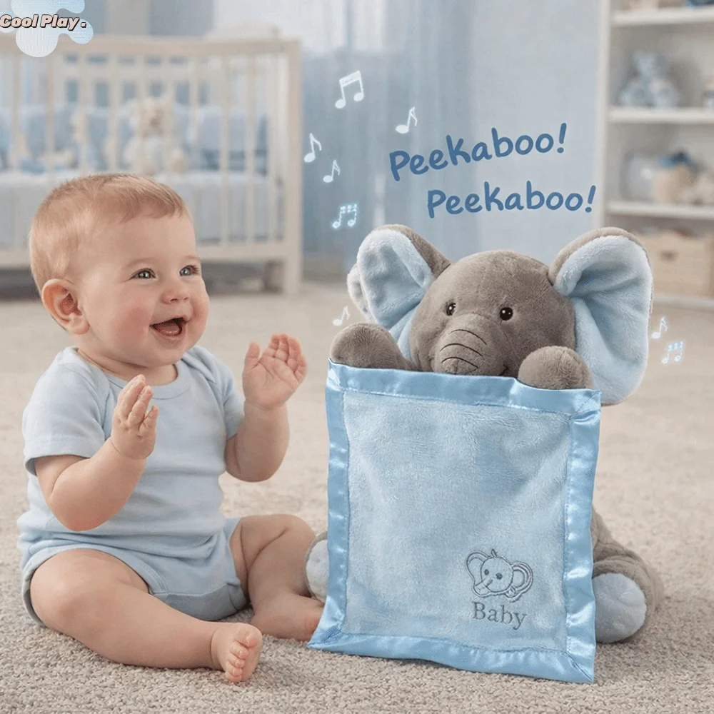 

Soft Plush Singing Elephant Toy Hide-and-seek Feature Musical Plush Hide-and-seek Elephant Toy Singing Function