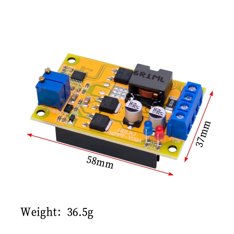 DC 1-100W 8-30V 6A MPPT Solar Charge Controller Solar Charging Board Lithium Battery Charging Board Solar Charging Control Board