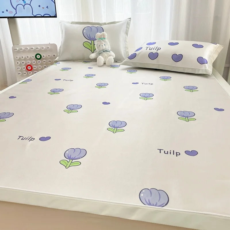 Summer Cooling Bed Mattress Pad Mat Air Conditioner Bedspread Soft Bedding Set Non-slip Bedsheet Set Mattress Cover Pillowcase