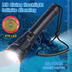 10000 lumen LED scuba diving flashlight strong light flashlight waterproof underwater 100 meters