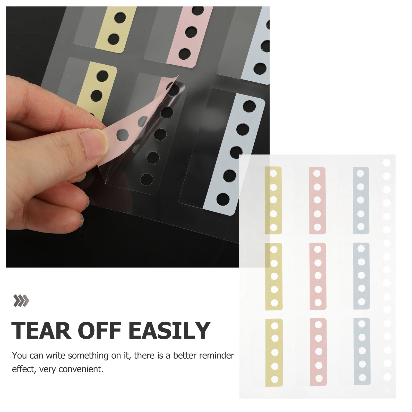 

2 Sheets Binders Loose-leaf Hole Repair Subsidy Tabs Page Marker Stickers Self-adhesive Sticky Book Markers
